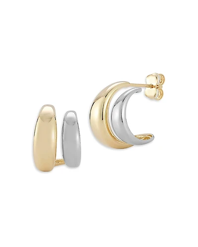 Alberto Amati 14K White & Yellow Gold Double Hoop Earrings