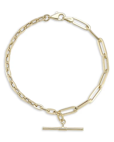 Bloomingdale's Fine Collection Mixed Chain T Bar Bracelet
