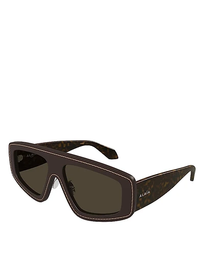 Alaia Leather Mask Sunglasses, 99mm