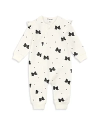 Miles The Label Girls' Glitter Bow Print Ruffled Playsuit - Baby