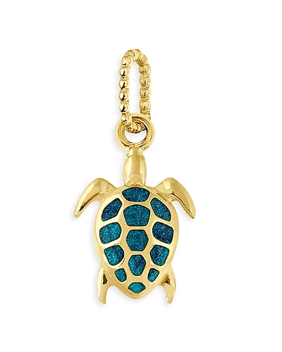 Gigi Clozeau 18K Yellow Gold Voyage Resin Accented Turtle Pendant