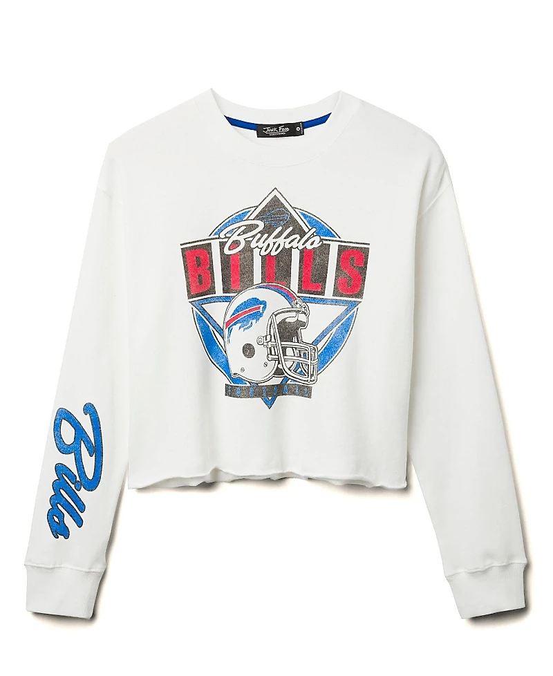 Junk Food Clothing Women's Nfl Buffalo Bills Helmet Crop Fleece Sweatshirt