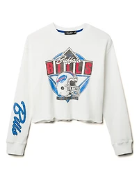 Junk Food Clothing Women's Nfl Buffalo Bills Helmet Crop Fleece Sweatshirt