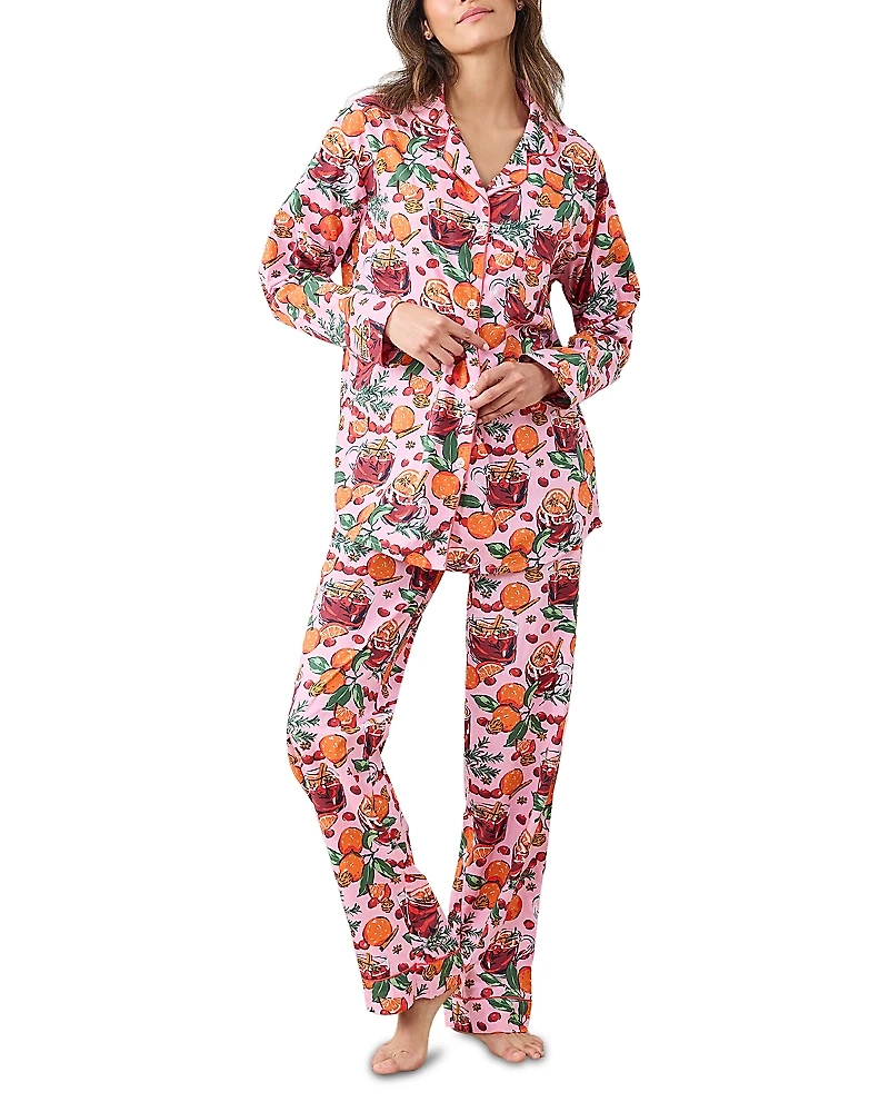 Print Fresh Mulled Wine Long Pajama Set