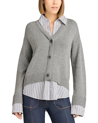 Cinq a Sept Megan Layered Look Cardigan