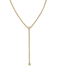 Zoe Chicco 14K Yellow Gold Floating Diamonds Bezel Lariat Necklace, 16-18