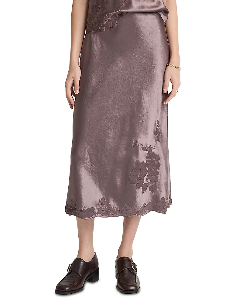 Vince Embroidered Slip Skirt