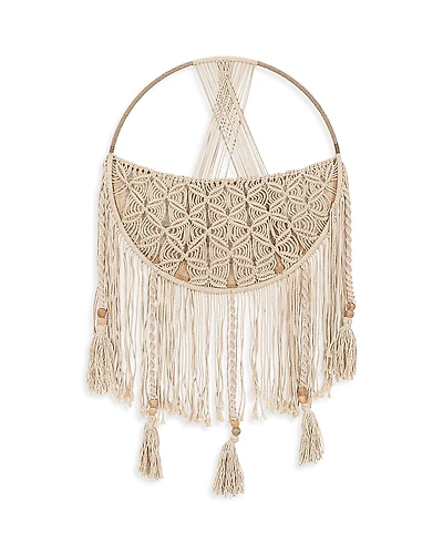 Crane Baby Charlie Farmhouse Macrame Boho Toy Storage with Tassels