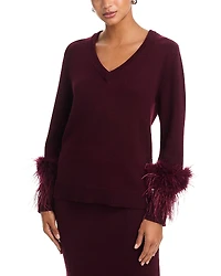 Wayf Bethany Feather Trim Sweater