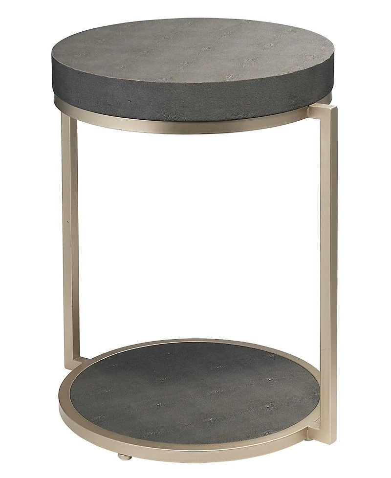 Jamie Young Chester Faux Leather Shagreen Round Side Table