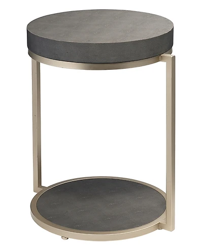 Jamie Young Chester Faux Leather Shagreen Round Side Table