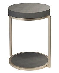 Jamie Young Chester Faux Leather Shagreen Round Side Table