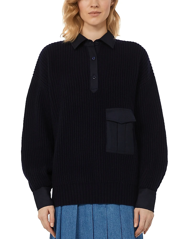 Weekend Max Mara Signature Vanda Collared Wool & Cashmere Sweater