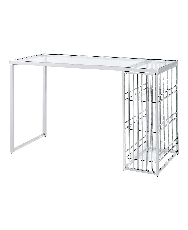 Furniture of America Chelsea Glass Top 3-Shelf Bar Table