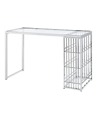 Furniture of America Chelsea Glass Top 3-Shelf Bar Table