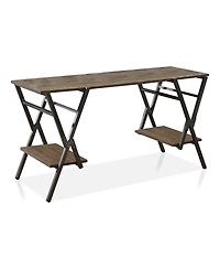 Furniture of America Reyn Steel Base 2-Shelf Writing Desk