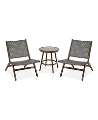Furniture of America Morrow Aluminum and Fe Wicker Outdoor Bistro, Set 3