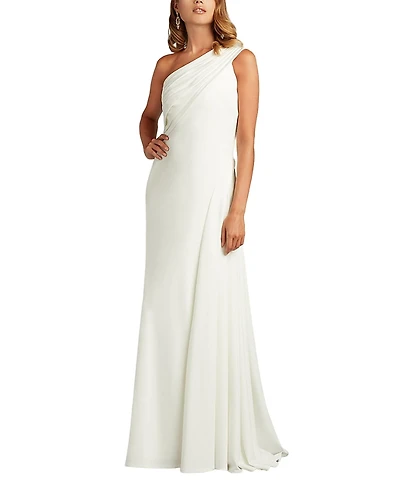 Tadashi Shoji Laine One-Shoulder Crepe Gown