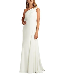 Tadashi Shoji Laine One-Shoulder Crepe Gown