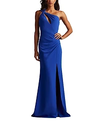 Tadashi Shoji Viveca One-Shoulder Keyhole Gown