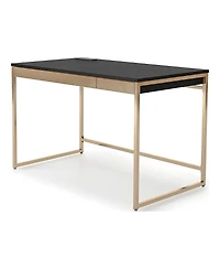 Furniture of America Gallway Steel Base 2-Drawer Writing Desk with Usb Ports and Outlets