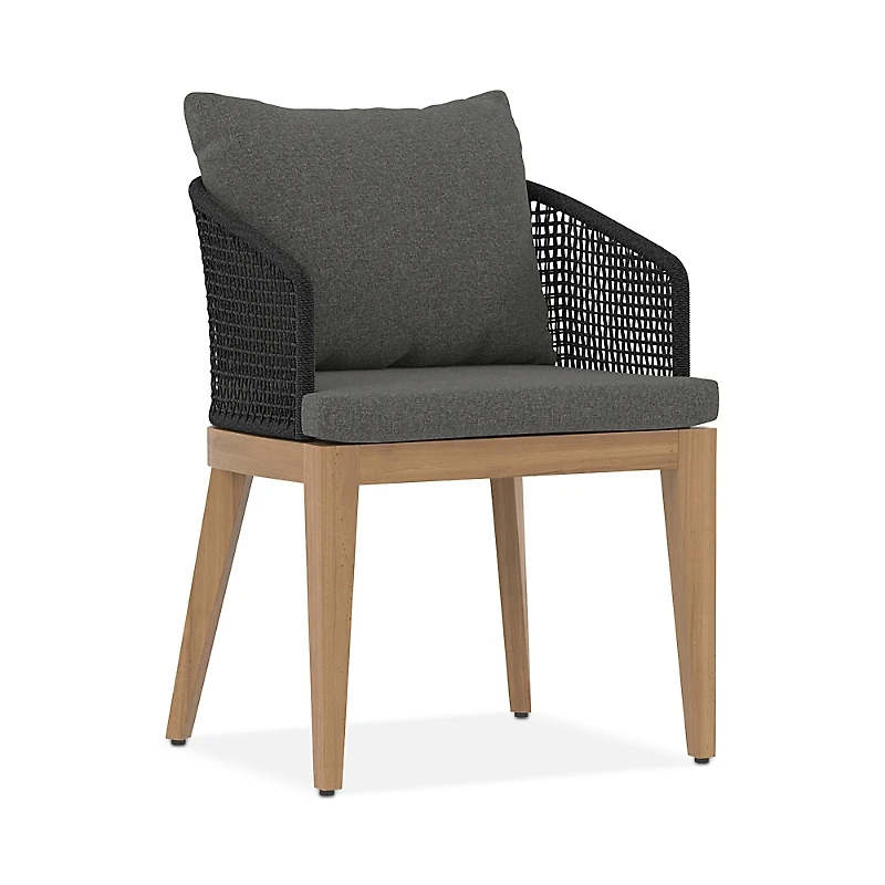 Sunpan Capri Dining Armchair, Natural & Gracebay Gray
