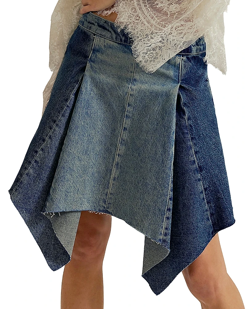 Free People Wild River Denim Handkerchief Skirt