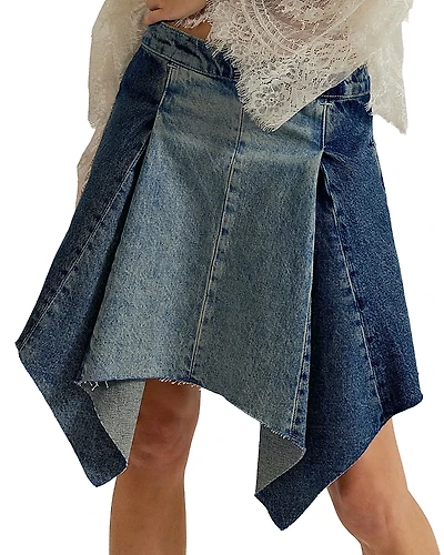 Free People Wild River Denim Handkerchief Skirt