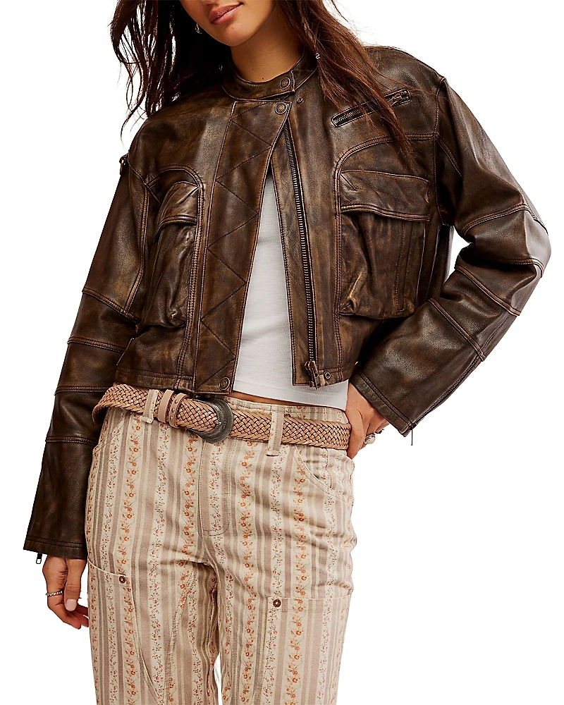 Free People Adrienne Leather Jacket