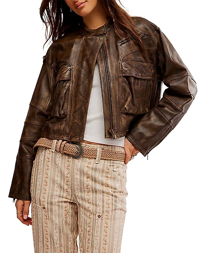 Free People Adrienne Leather Jacket