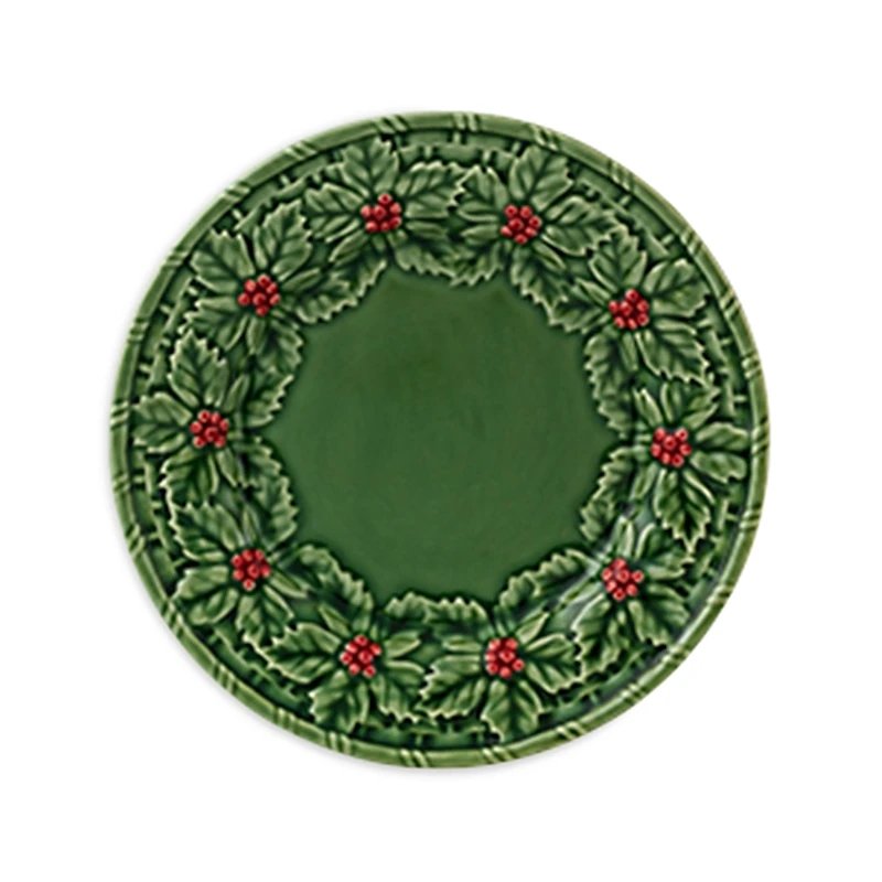 Bordallo Pinheiro Holly Dessert Plate