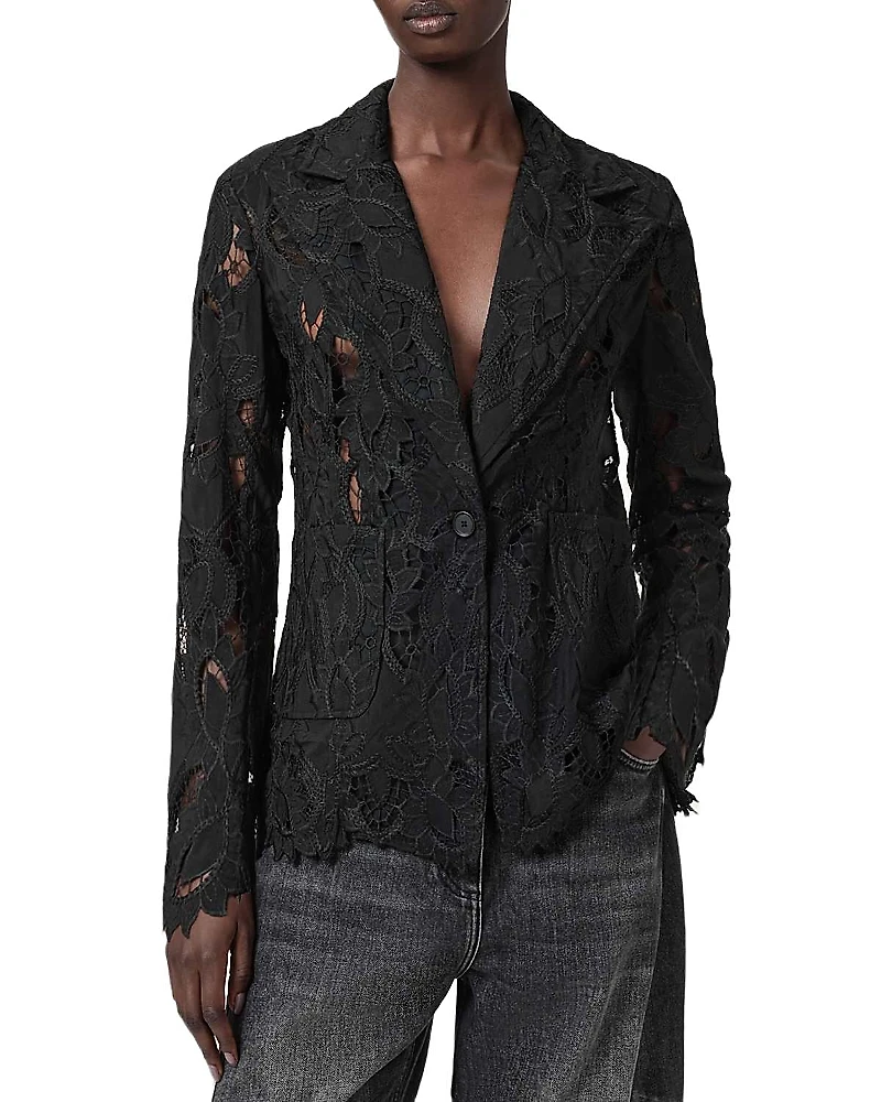 Allsaints Charli Embroidered Lace Blazer