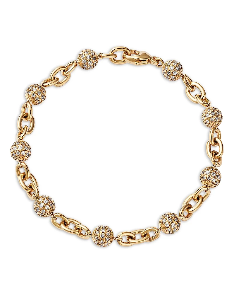 Bloomingdale's Fine Collection Pave Circle Diamond Chain Link Bracelet