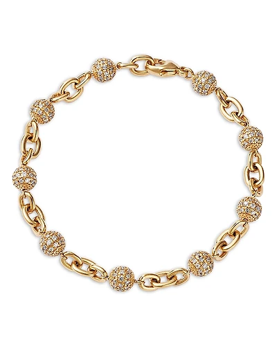 Bloomingdale's Fine Collection Pave Circle Diamond Chain Link Bracelet