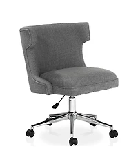 Furniture of America Leona Fabric Wingback Swivel Office Chair