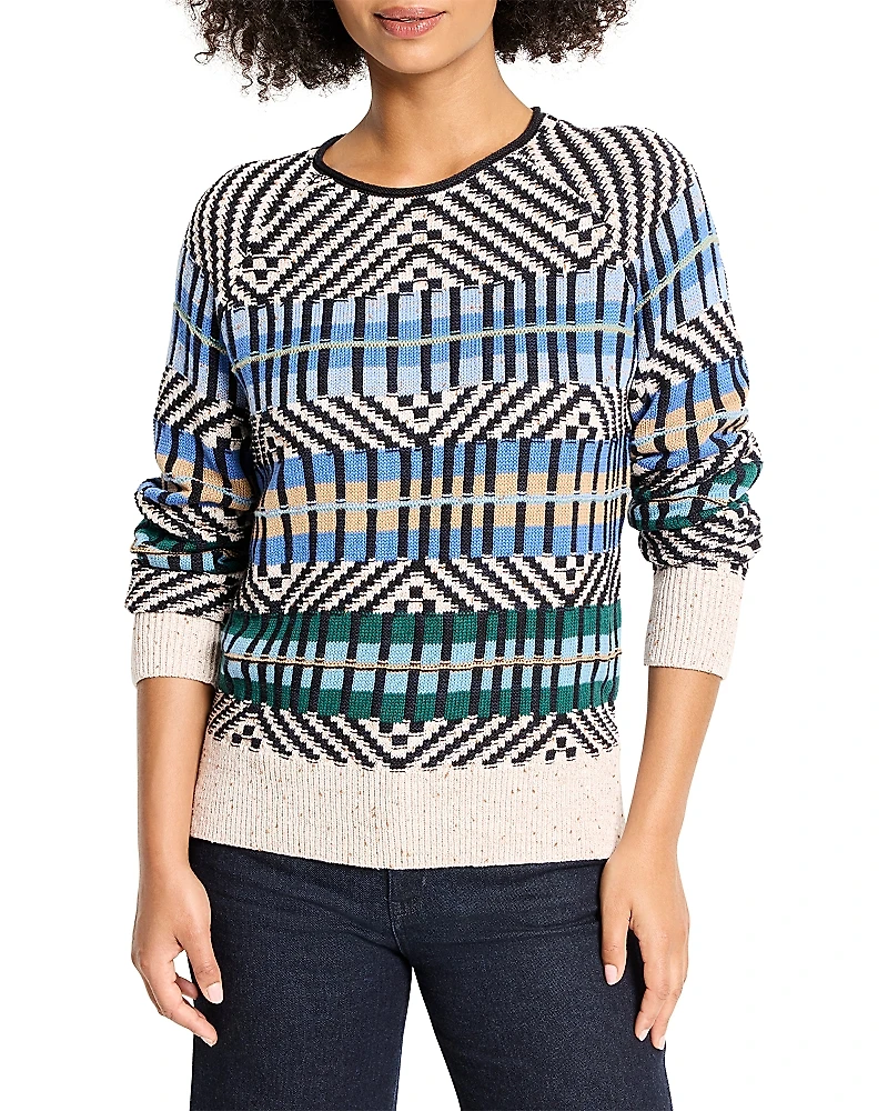 Nic+Zoe Graphic Stripe Sweater