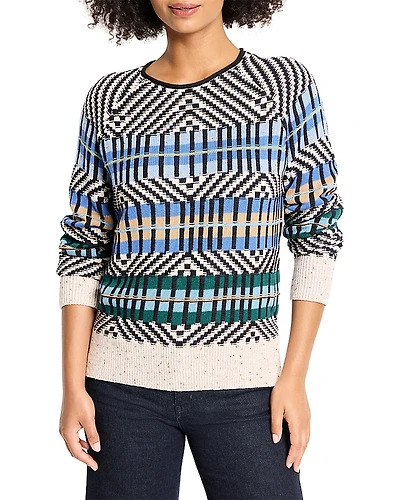 Nic+Zoe Graphic Stripe Sweater