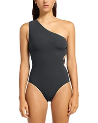 Jets One Shoulder Cutout Piece Swimsuit