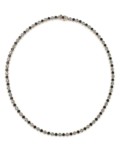 Bloomingdale's Fine Collection London Blue Topaz & Blue Topaz Bezel Set Tennis Necklace