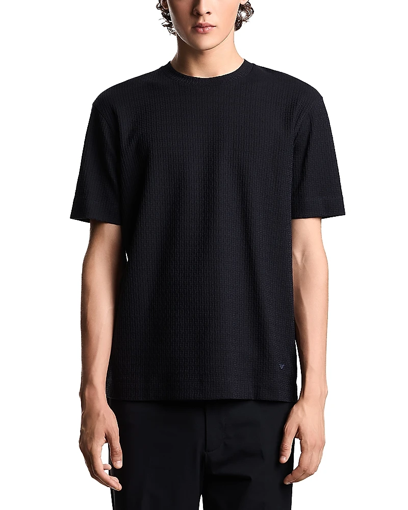 Emporio Armani Textured Cotton Jacquard Tee