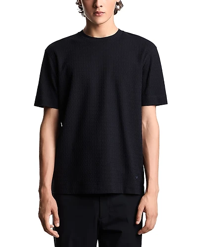 Emporio Armani Textured Cotton Jacquard Tee