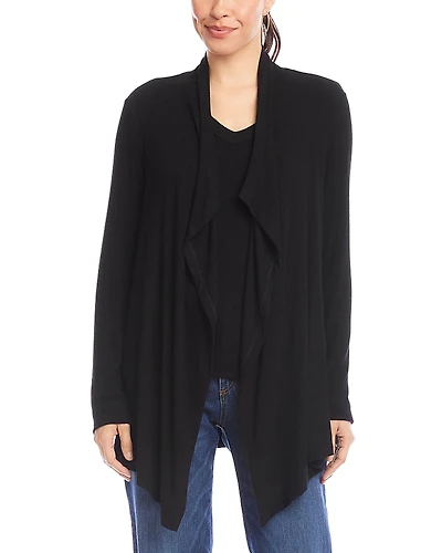 Karen Kane Ribbed Drape Front Cardigan