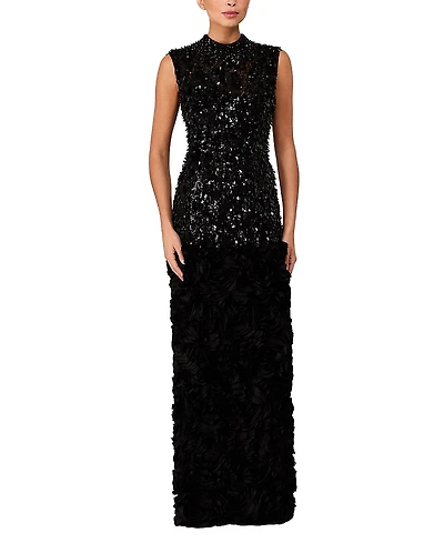 Jenny Packham Julianne Sequin-Embellishment Ruffle Maxi Dress