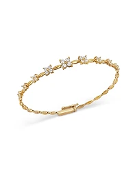 Bloomingdale's Fine Collection Diamond Flower Quad Cluster Graduated Station Bracelet
