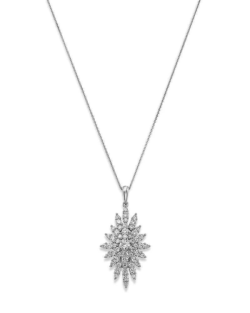 Bloomingdale's Fine Collection Diamond Retro Chic Starburst Pendant Necklace