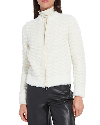 Lysse Ivanna Zip Crewneck Cardigan Sweater