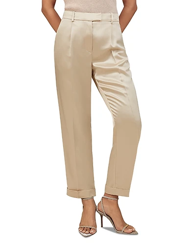 Reiss Petite Satin Taper Pants