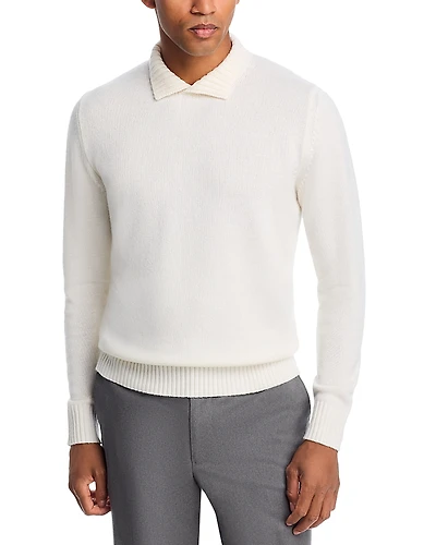 Maurizio Baldassari Split Mock Neck Cashmere Sweater