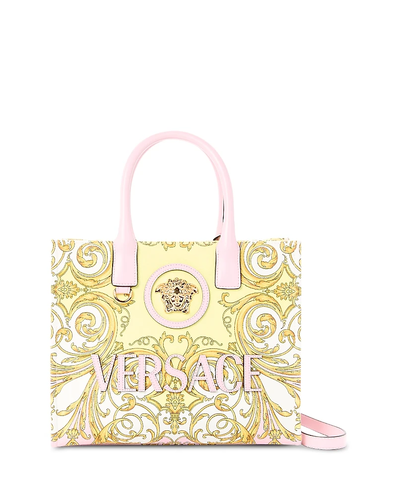 Versace La Medusa Printed & Embroidered Canvas Tote