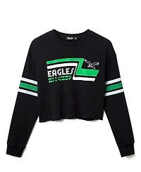 Junk Food Clothing Women's Nfl Philadelphia Eagles Retro Crop Fleece